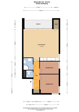 Floorplan - Westerdijk 12A, 3513 EW Utrecht